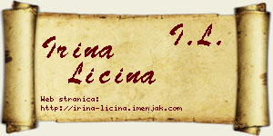 Irina Ličina vizit kartica